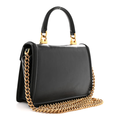Dolce & Gabbana Smooth Calfskin Small Devotion Envelope Top Handle Bag Black 3 of 12