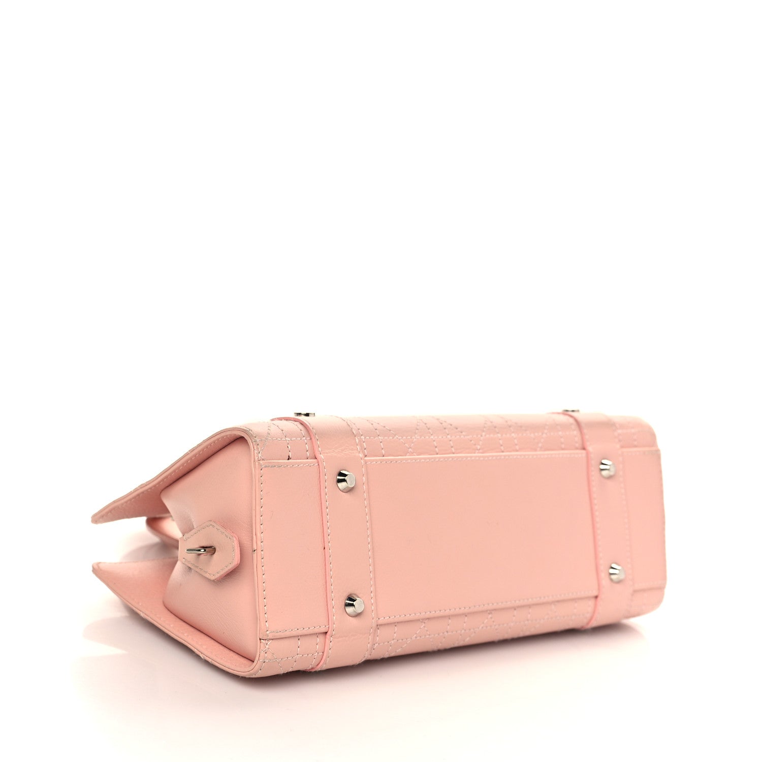 Christian Dior Calfskin Cannage Stitched Small East West Lady Dior Rose Clair 4 of 7