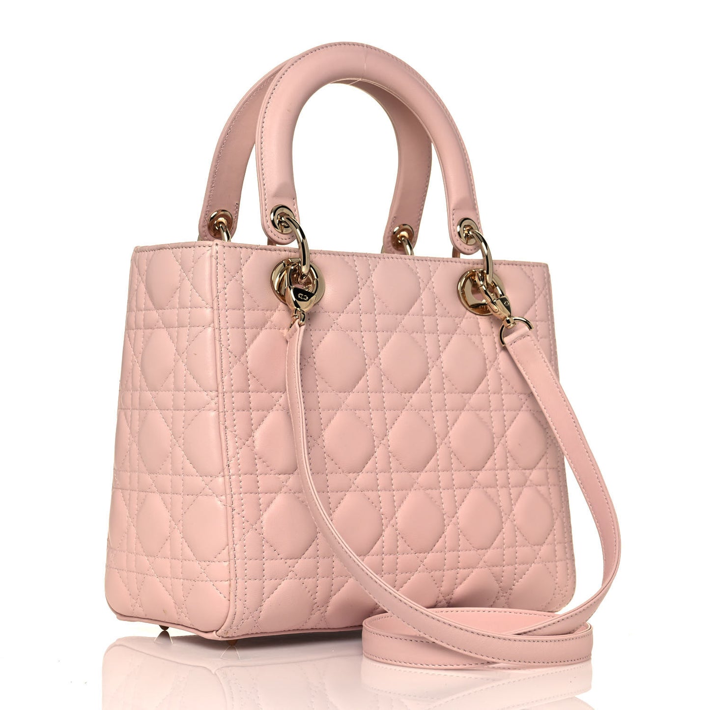 Lambskin Cannage Medium Lady Dior Light Pink
