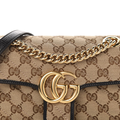 Gucci Monogram Matelasse Diagonal Mini GG Marmont Shoulder Bag Beige Black 11 of 11