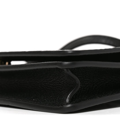 Gucci GG Grainy Calfskin Emblem Wallet On Chain Black 9 of 10