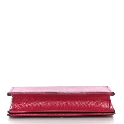 Prada Saffiano Metal Bi-Fold Card Holder Wallet Peonia 12 of 19