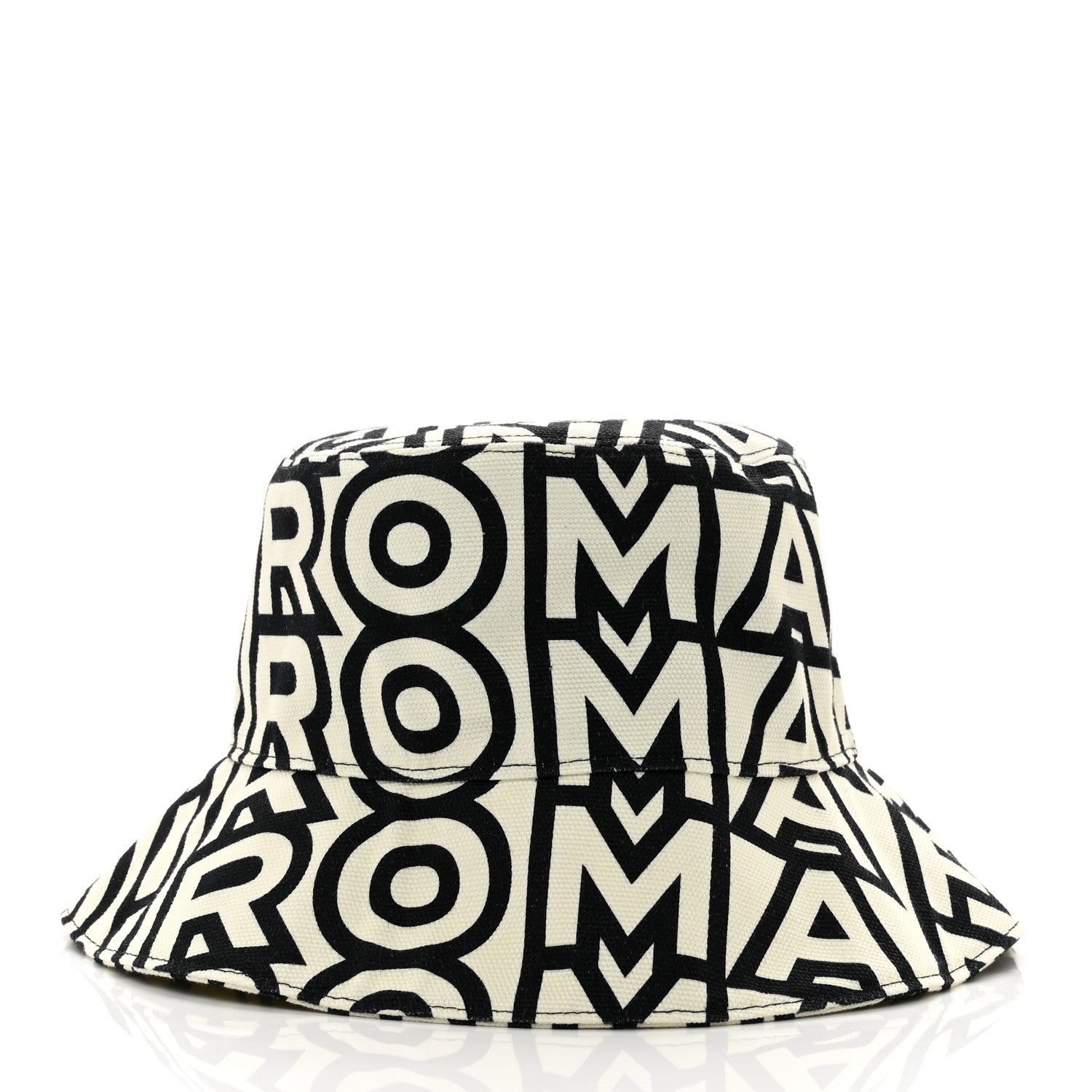 Fendi x MARC JACOBS Canvas Logo Print Bucket Hat S Black White 4 of 7
