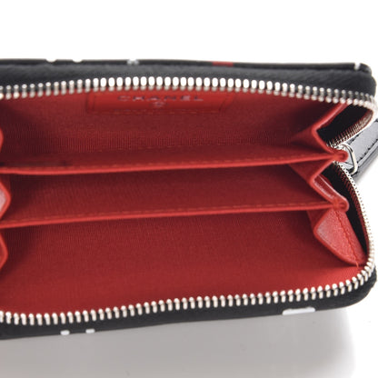Chanel Lambskin Quilted Data Center Zip Around Coin Purse Wallet Black 5 of 7