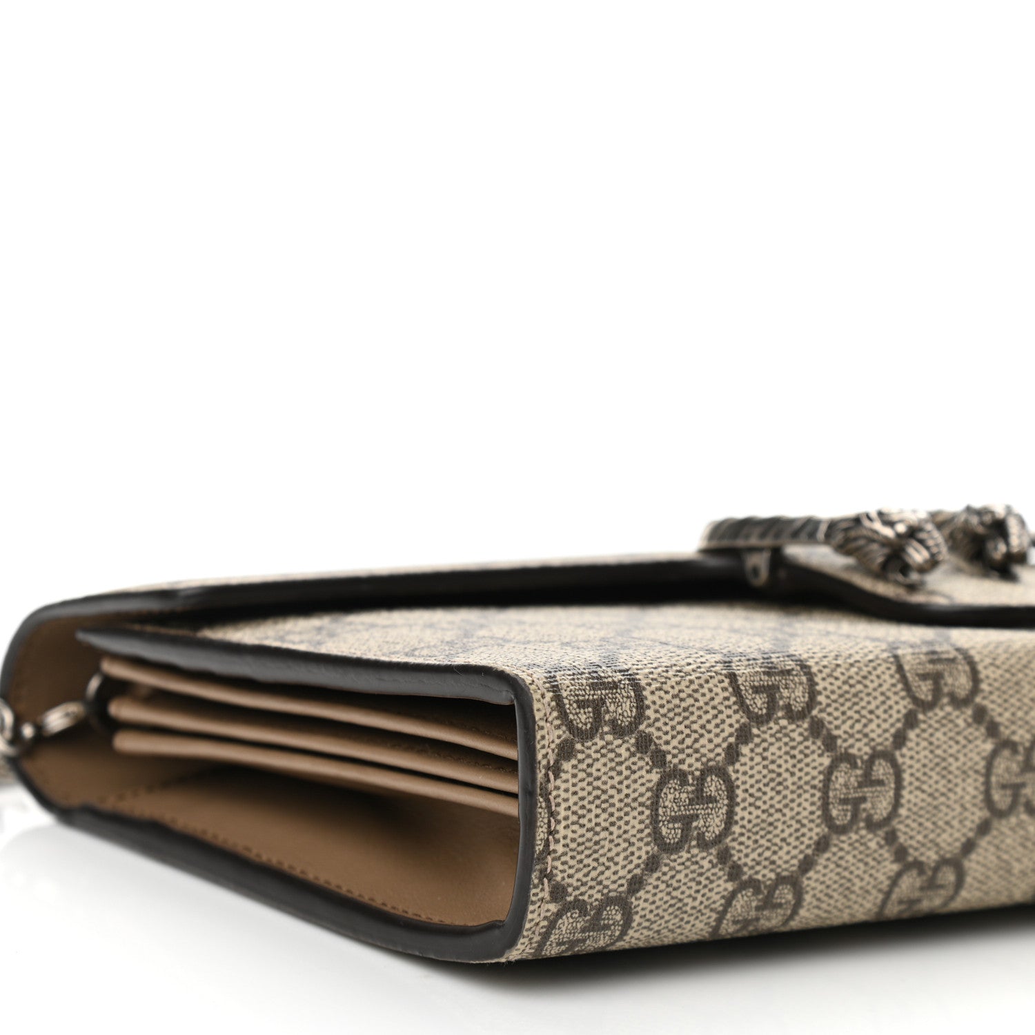 Gucci GG Supreme Monogram Mini Dionysus Chain Wallet Beige Taupe 8 of 9