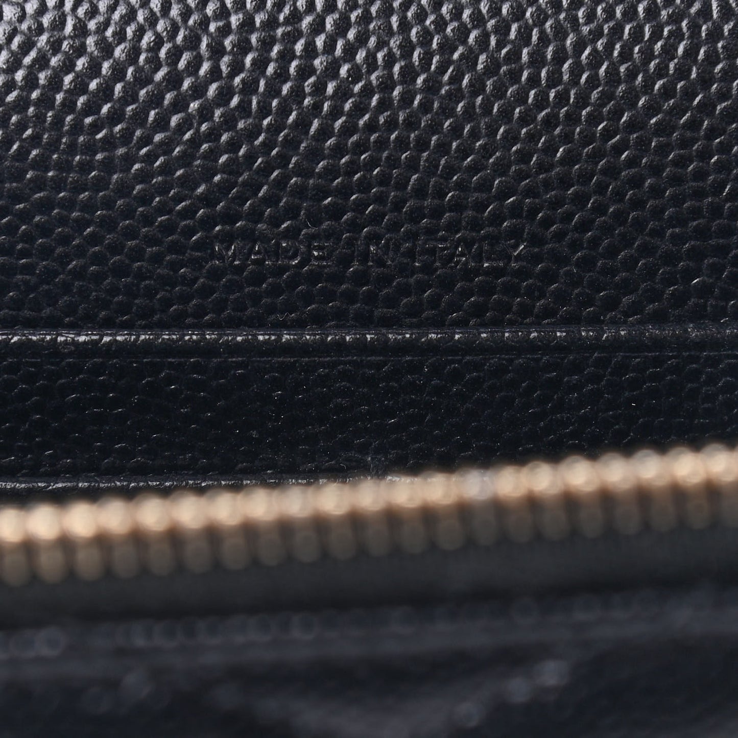 Grain De Poudre Matelasse Chevron Monogram Envelope Chain Wallet Black