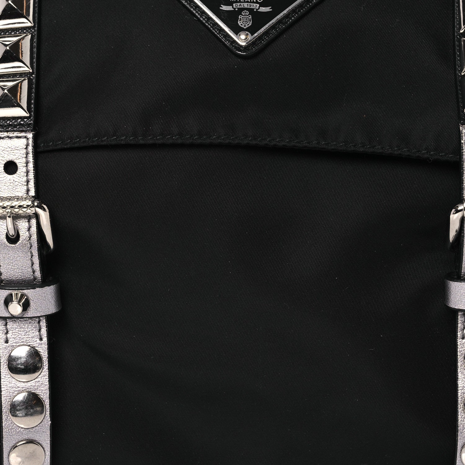 Prada Nylon New Vela Studded Messenger Bag Black 11 of 16