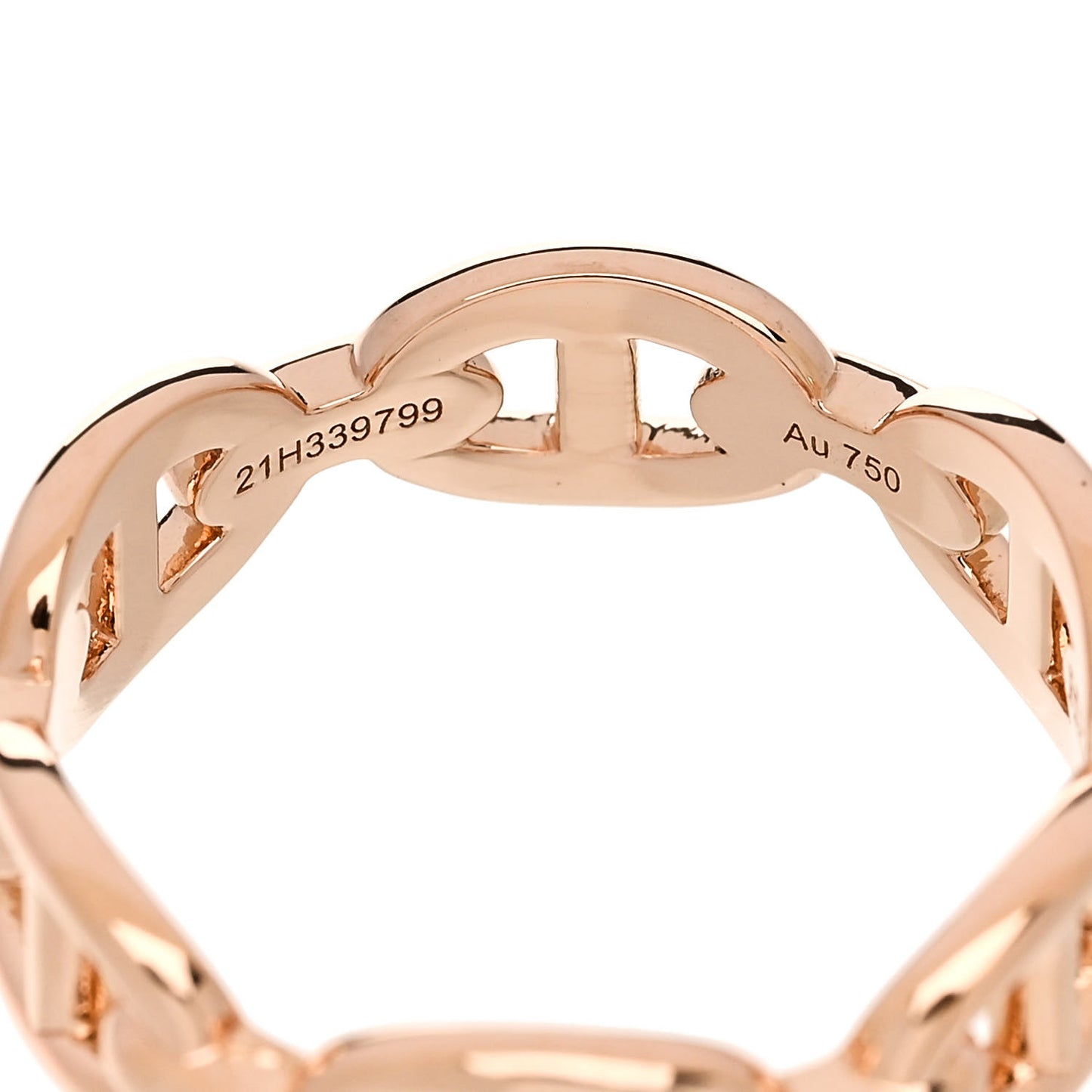 18K Rose Gold PM Chaine d'Ancre Enchainee Ring 53 6.5