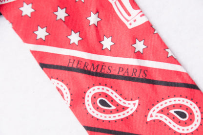 Hermes Silk Eperon d'Or Cut Twilly Parme Blanc Rouge 4 of 5