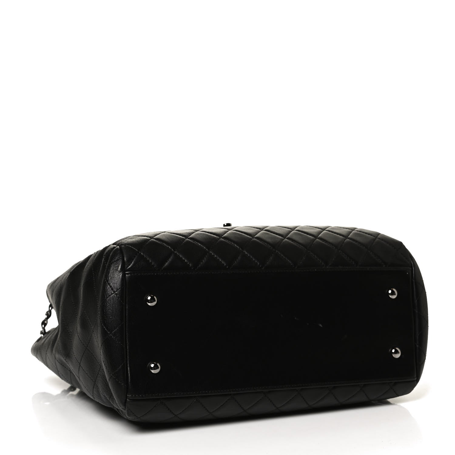 Chanel Lambskin Quilted Large Drawstring Bag Black 4 of 10