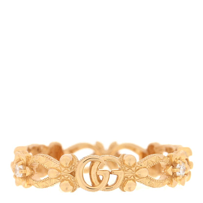 Gucci 18K Yellow Gold Diamond Flora Ring 50 5.25 3 of 5