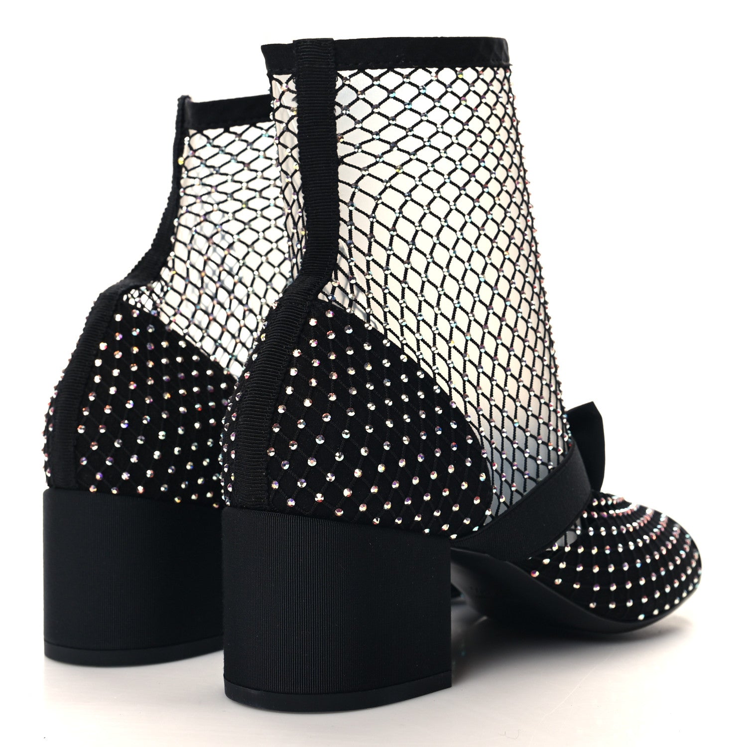 Chanel Resille Strass Kid Suede Patent Mary Jane Short Boots 38.5 Black 4 of 8