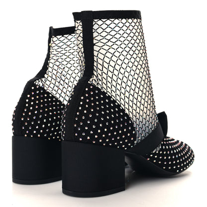 Chanel Resille Strass Kid Suede Patent Mary Jane Short Boots 38.5 Black 4 of 8