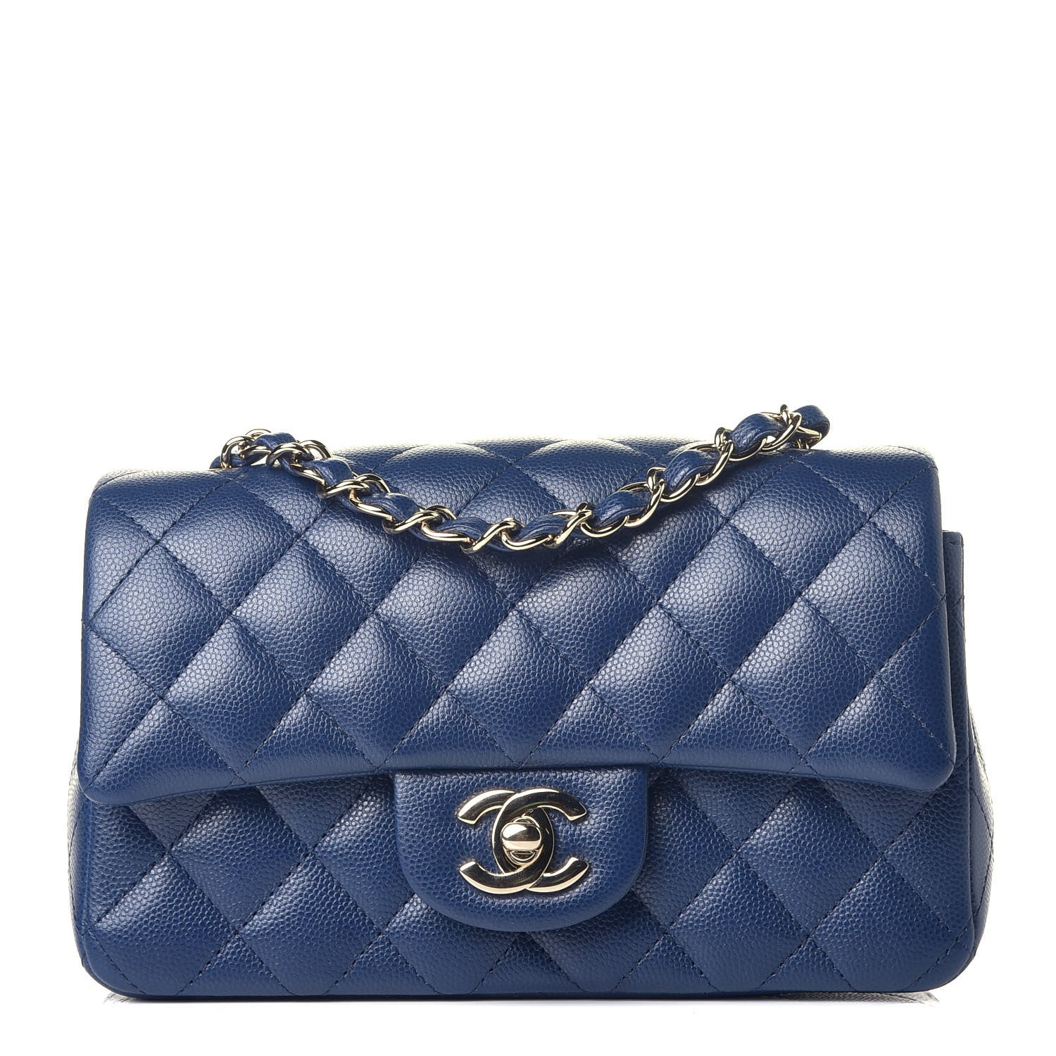 Chanel Caviar Quilted Mini Rectangular Flap Blue 1 of 10