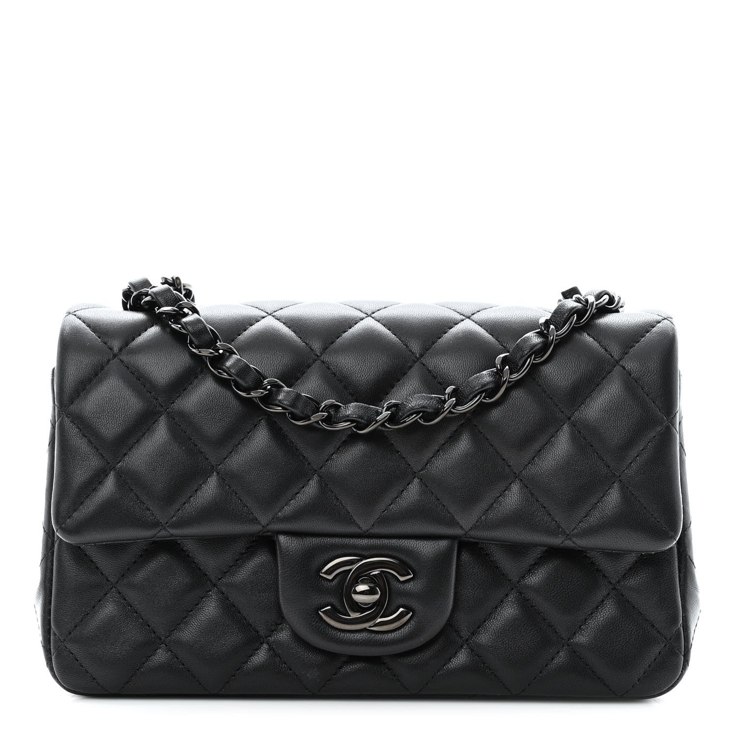 Chanel Lambskin Quilted Mini Rectangular Flap So Black 1 of 11