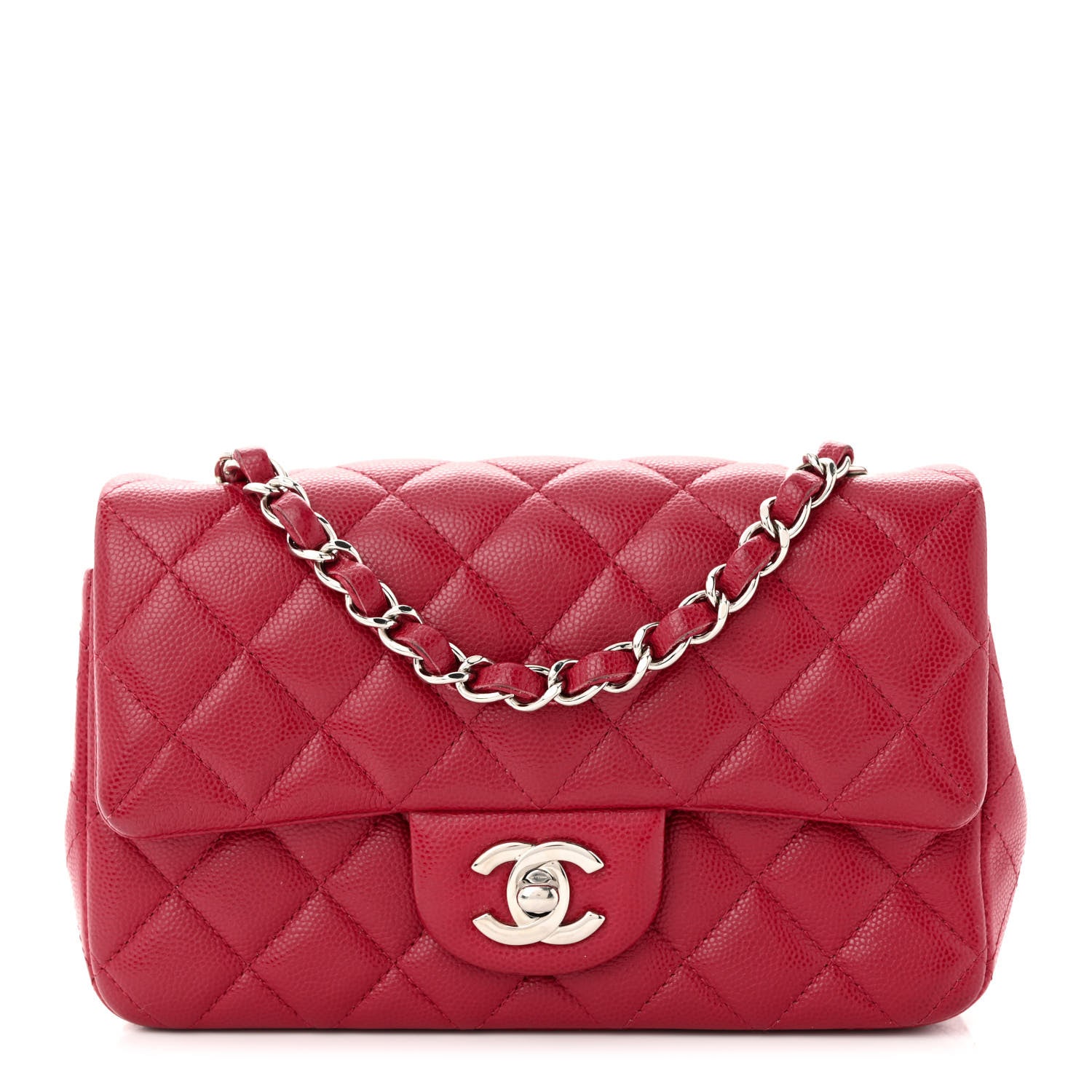 Chanel Caviar Quilted Mini Rectangular Flap Red 1 of 12