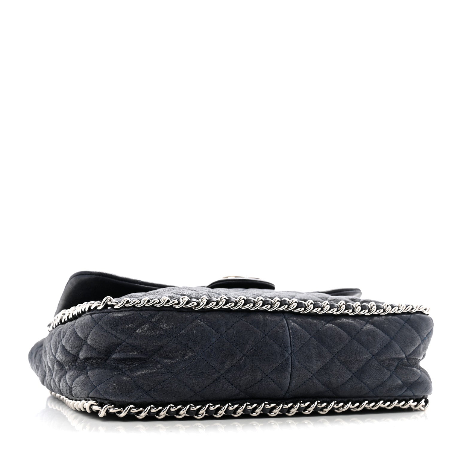 Chanel Washed Lambskin Quilted Maxi Chain Around Flap Navy 4 of 14