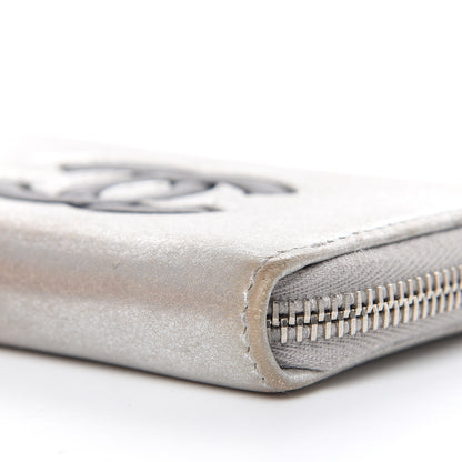 Chanel Metallic Calfskin Timeless Zip Coin Purse Silver Black 9 of 10