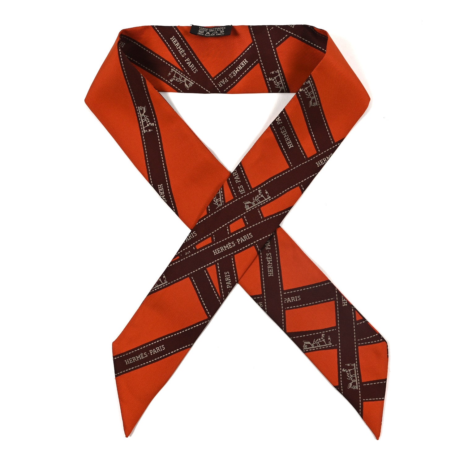 Hermes Silk Bolduc Twilly Orange 1 of 3