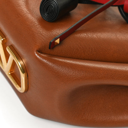 Valentino Garavani Grainy Calfskin VLogo Bucket Bag Brown 19 of 21