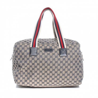 Gucci GG Monogram Web Medium Collapsable Carry On Duffle Navy 1 of 8