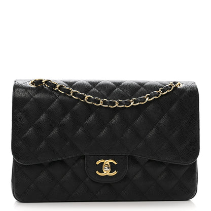 Chanel Caviar Quilted Jumbo Double Flap Black 1 of 17