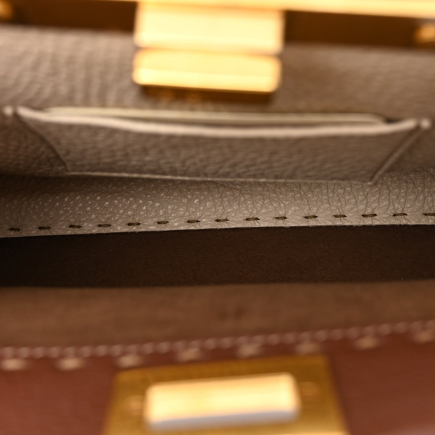 Cuoio Romano Snakeskin Selleria Bi-Color Mini Peekaboo Iconic Satchel Ghianda Camelia White