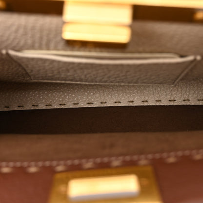 Fendi Cuoio Romano Snakeskin Selleria Bi-Color Mini Peekaboo Iconic Satchel Ghianda Camelia White 5 of 12