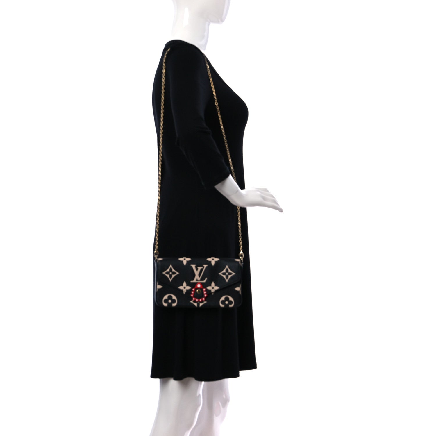 Louis Vuitton Empreinte Monogram Giant Crafty Pochette Felicie Black Crème 2 of 9