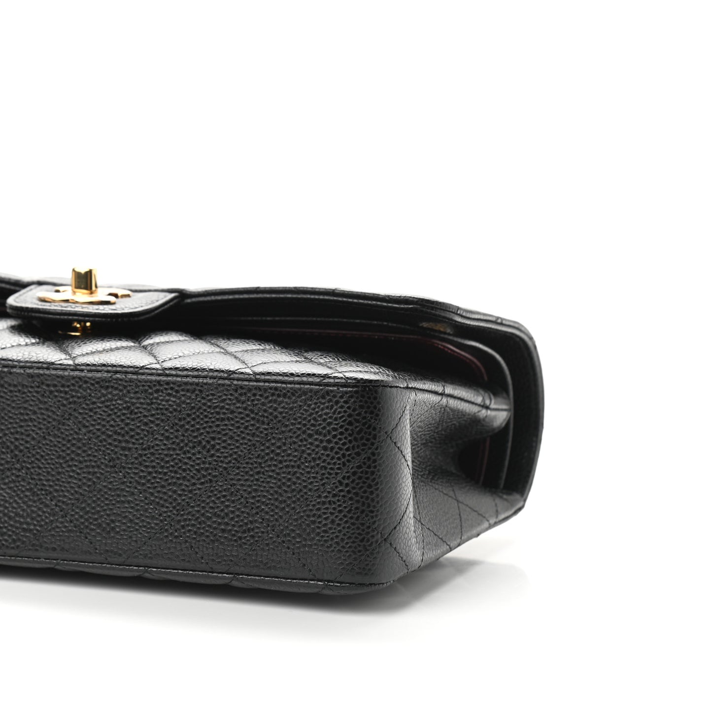 Caviar Quilted Medium Double Flap Black