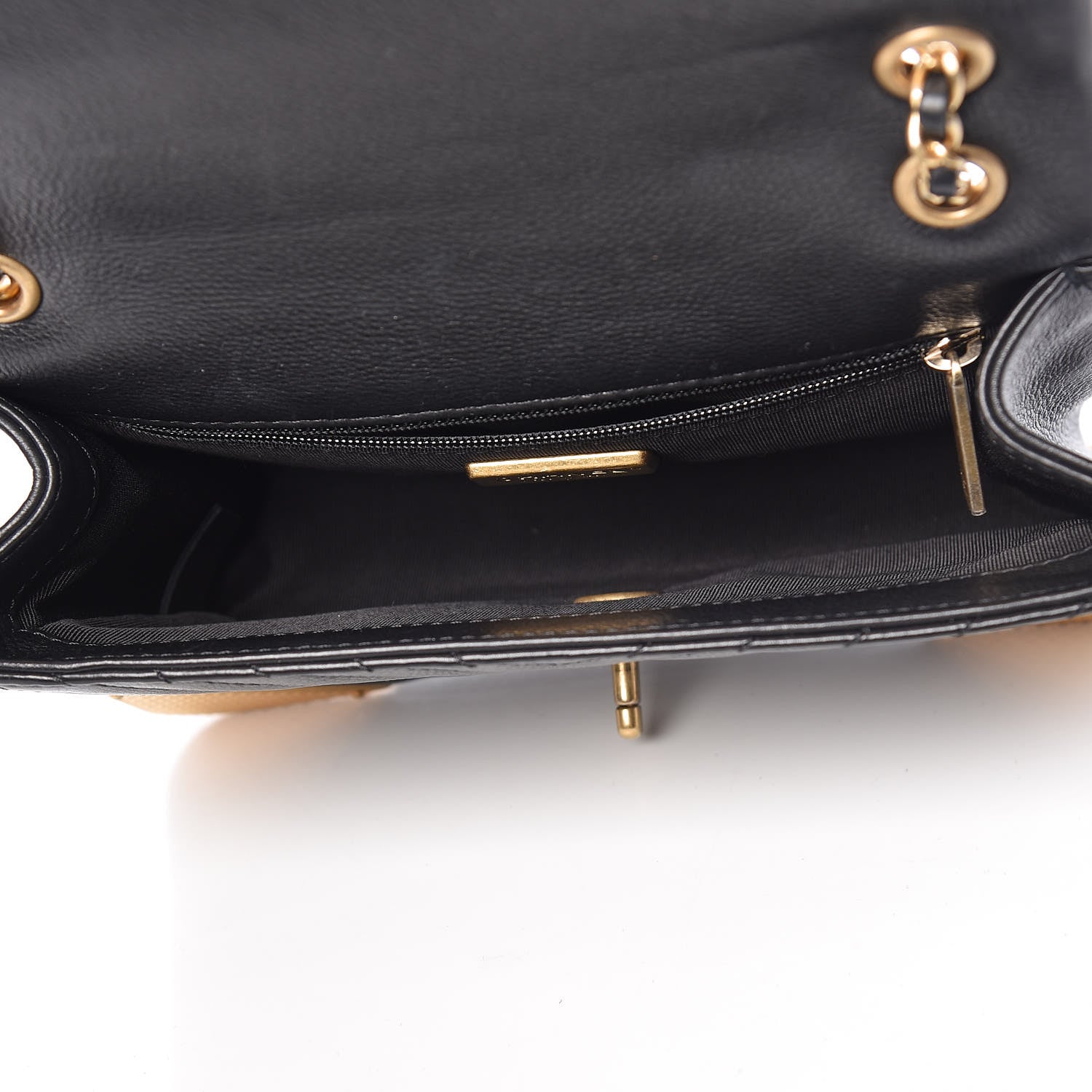 Chanel Calfskin Chevron Quilted Mini Rock The Corner Flap Black 5 of 10