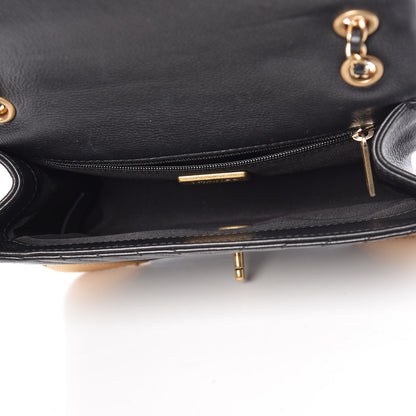 Chanel Calfskin Chevron Quilted Mini Rock The Corner Flap Black 5 of 10