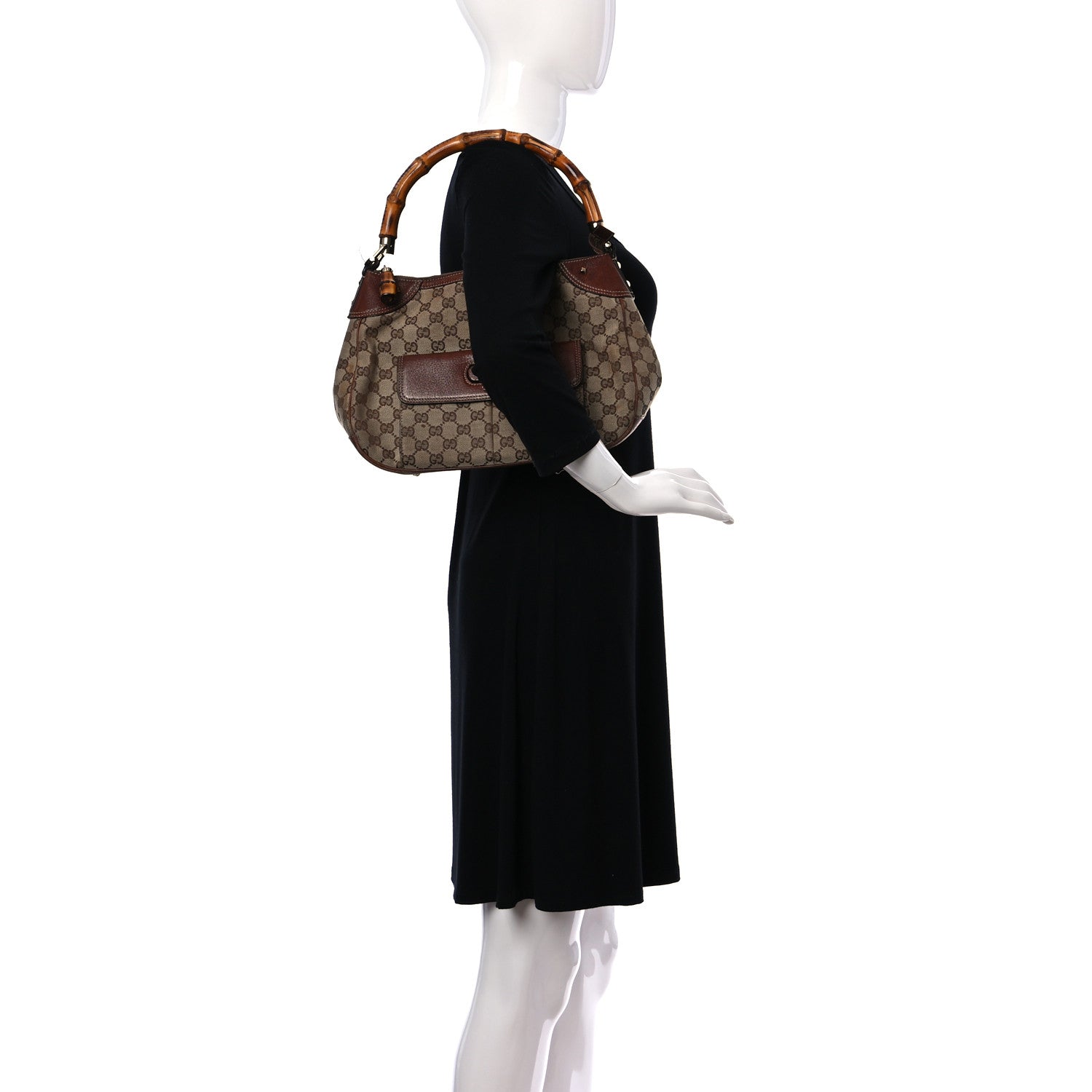 Gucci Monogram Bamboo Top Handle Bag Brown 2 of 24