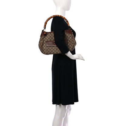 Gucci Monogram Bamboo Top Handle Bag Brown 2 of 24