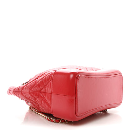 Chanel Aged Calfskin Chevron Quilted Small Gabrielle Backpack Dark Pink 4 of 10