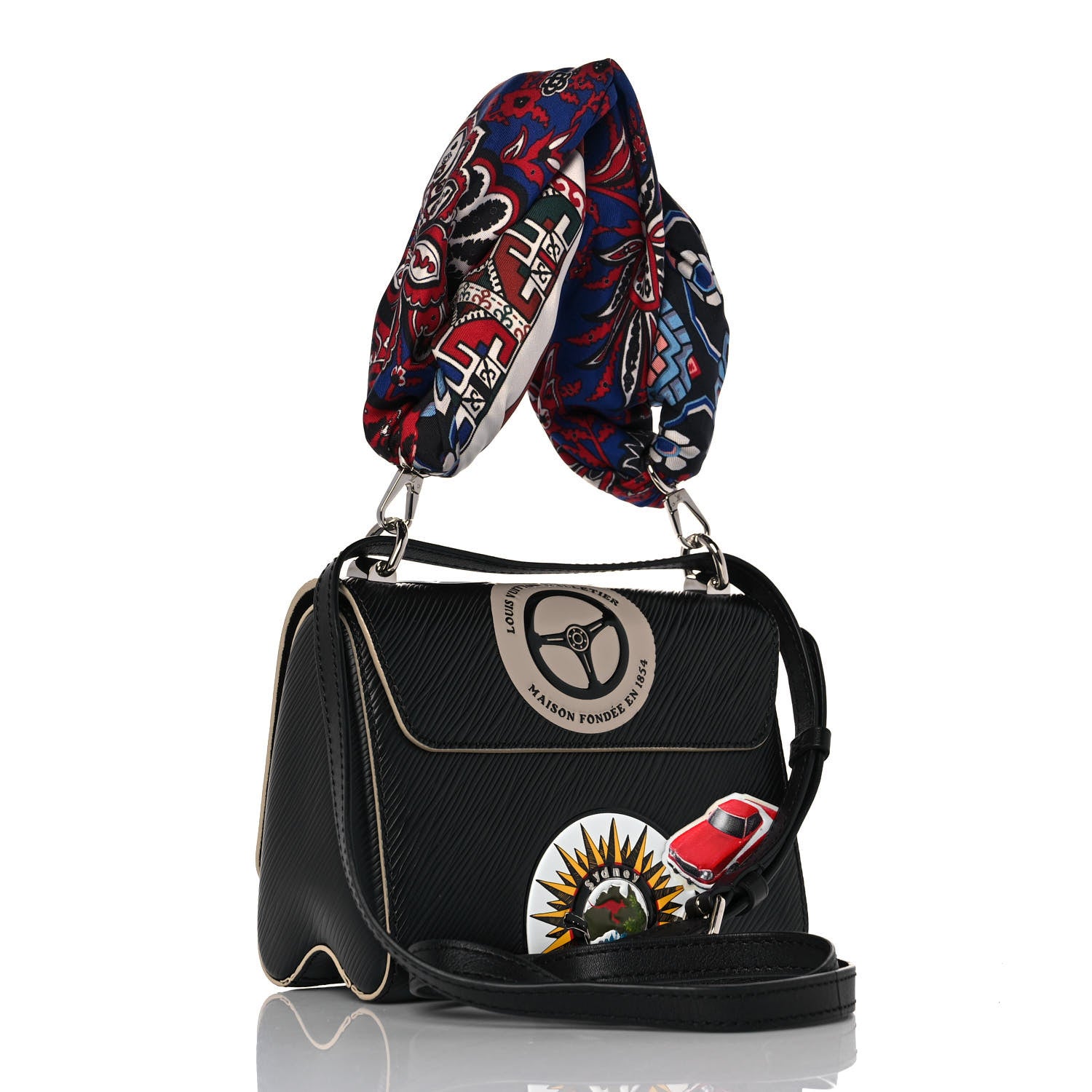 Louis Vuitton Epi World Tour Twist Shoulder Bag PM Black 4 of 9