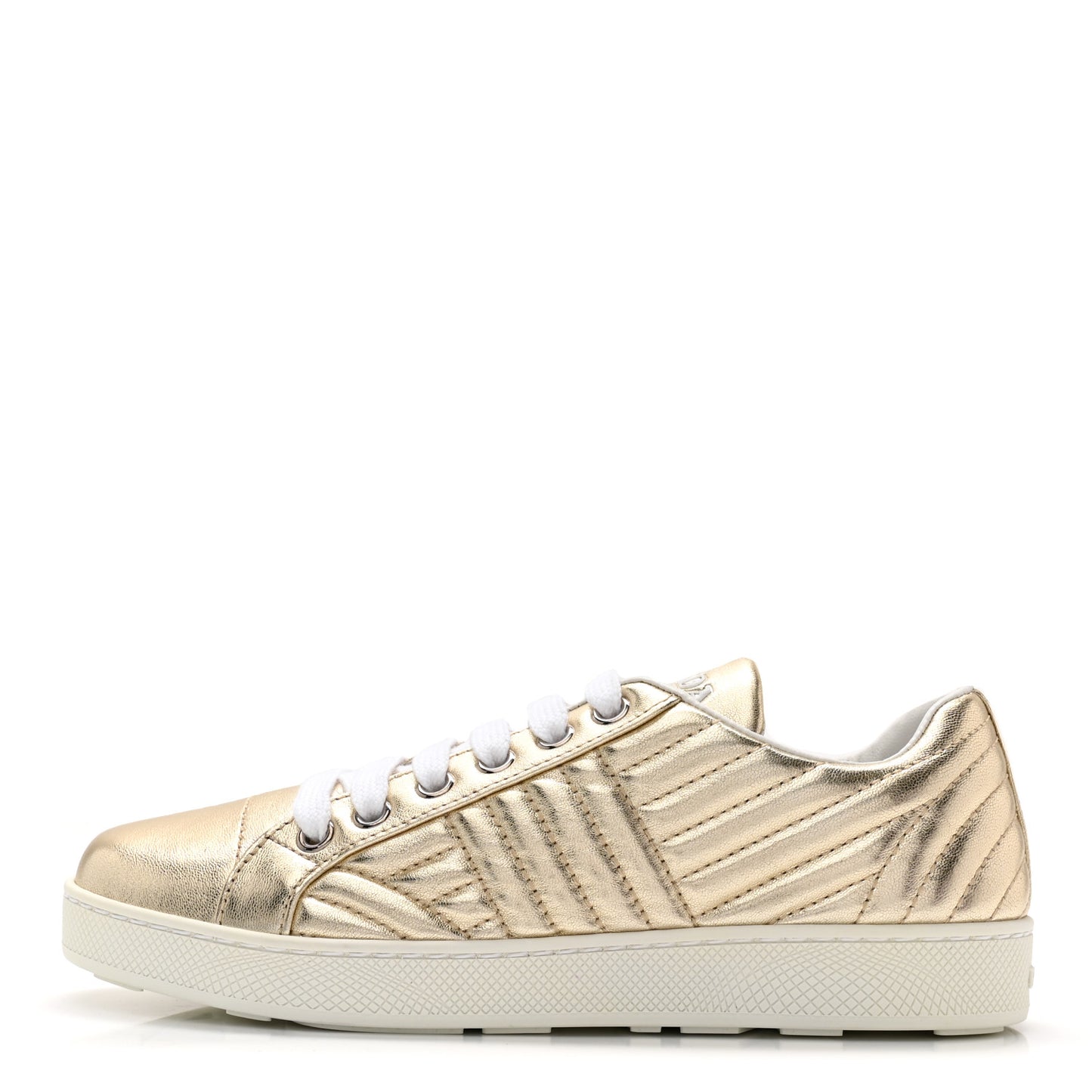 Metallic Nappa Diagramme Sneakers 35 Pirite
