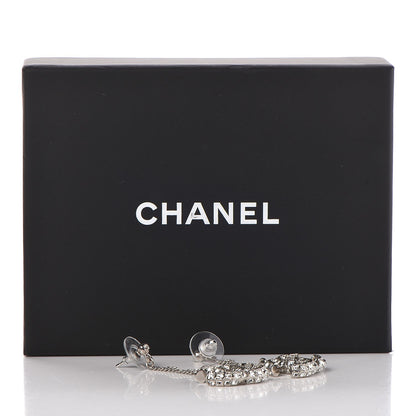 Chanel Baguette Crystal CC Drop Earrings Silver 4 of 4