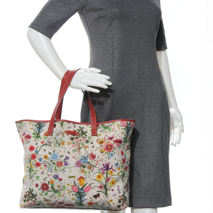 Gucci Canvas Floral Flora Large Tote Red 2 of 7