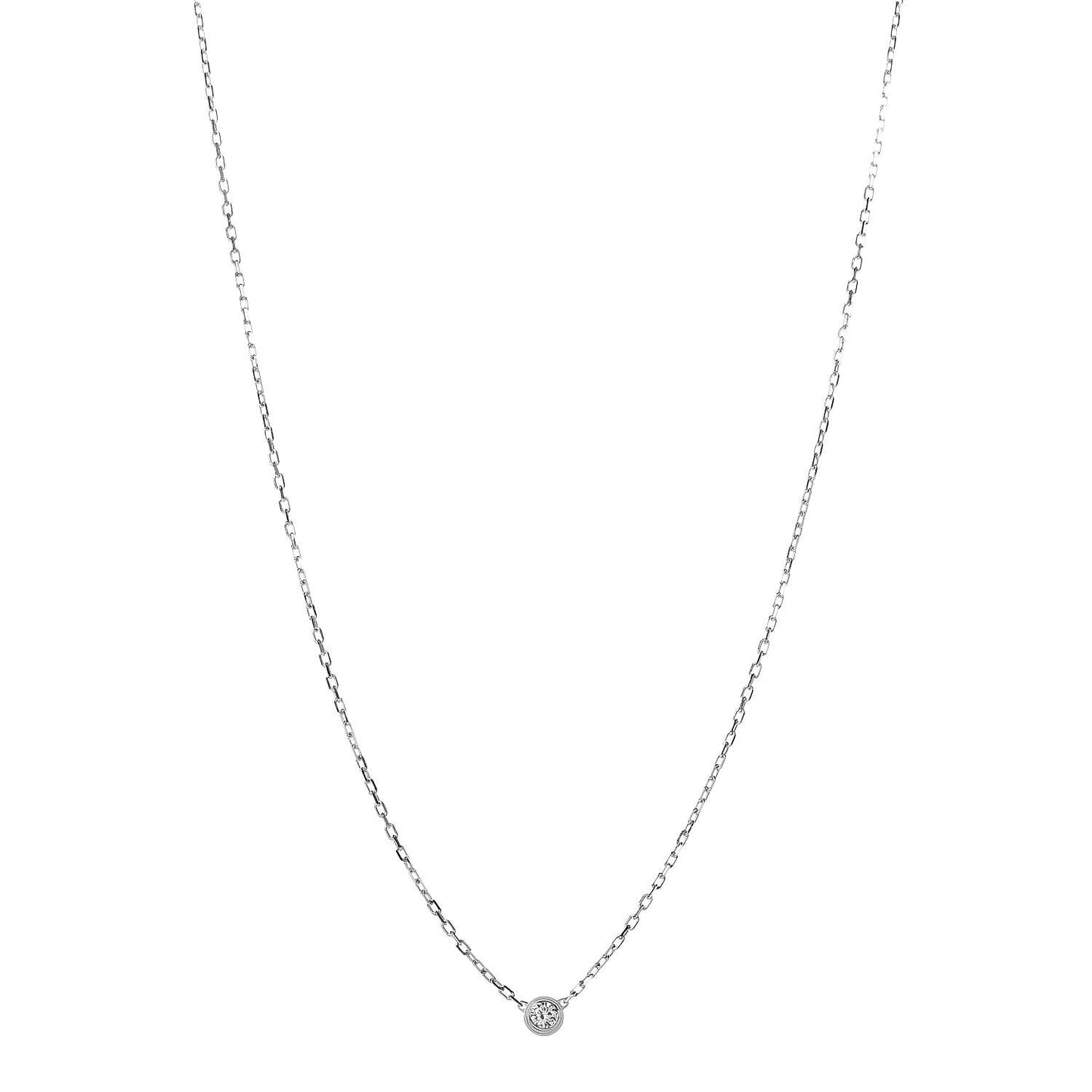 18K White Gold Diamond SM D'Amour Pendant Necklace