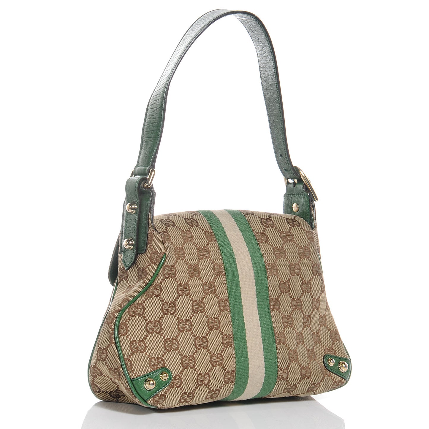 Monogram Horsebit Web Flap Bag Green