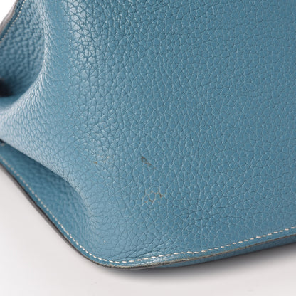 Hermes Taurillon Clemence Jypsiere 28 Blue Jean 12 of 20