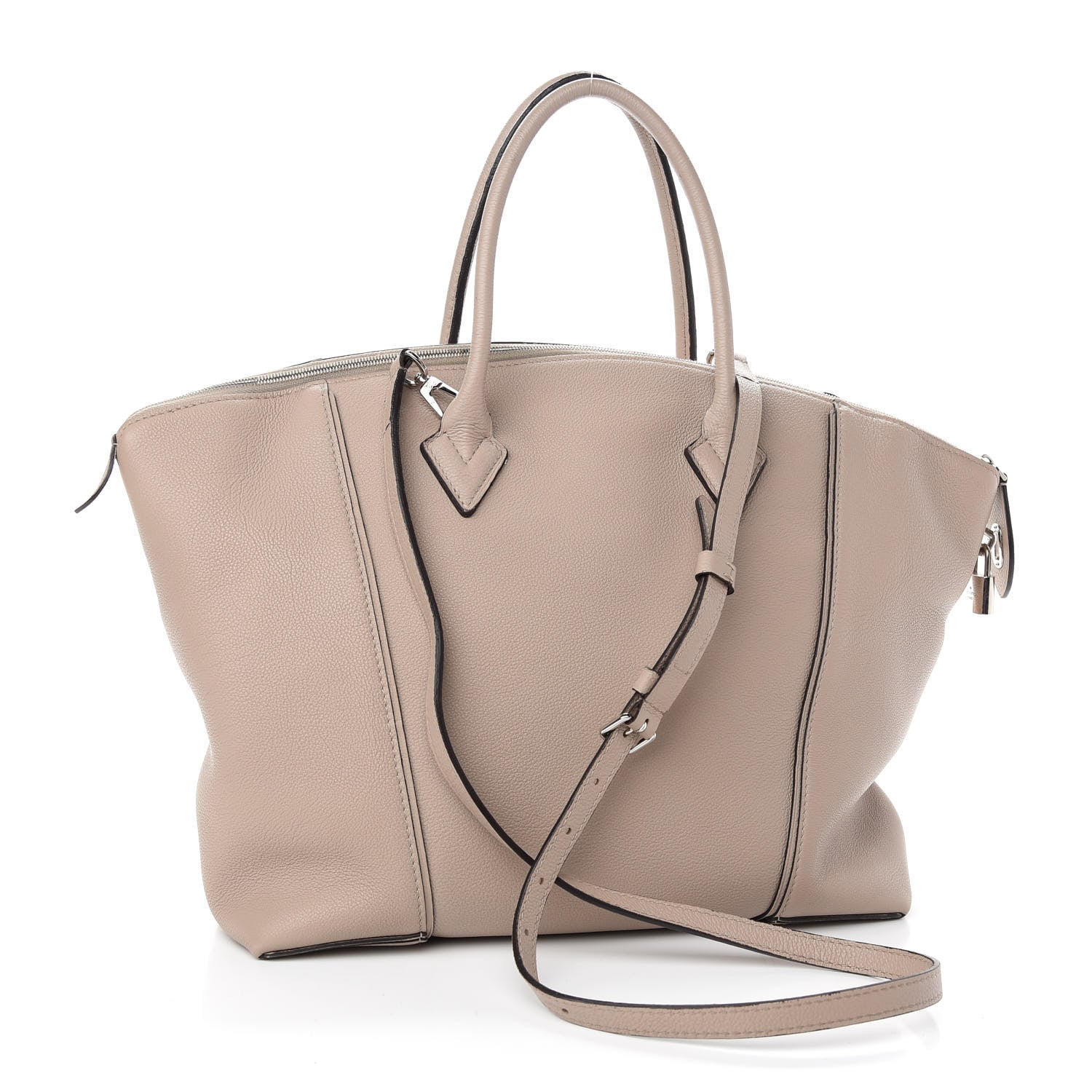 Louis Vuitton Veau Cachemire Soft Lockit MM Galet 2 of 8