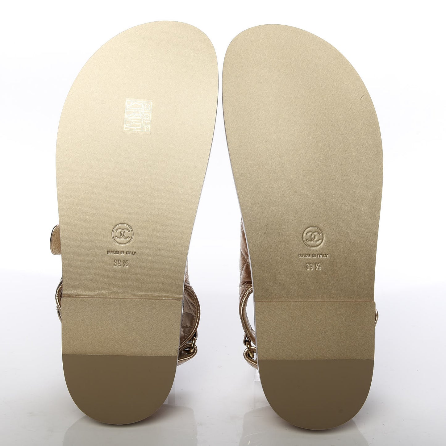 Iridescent Lambskin Quilted Velcro Dad Sandals 39.5 Light Bronze