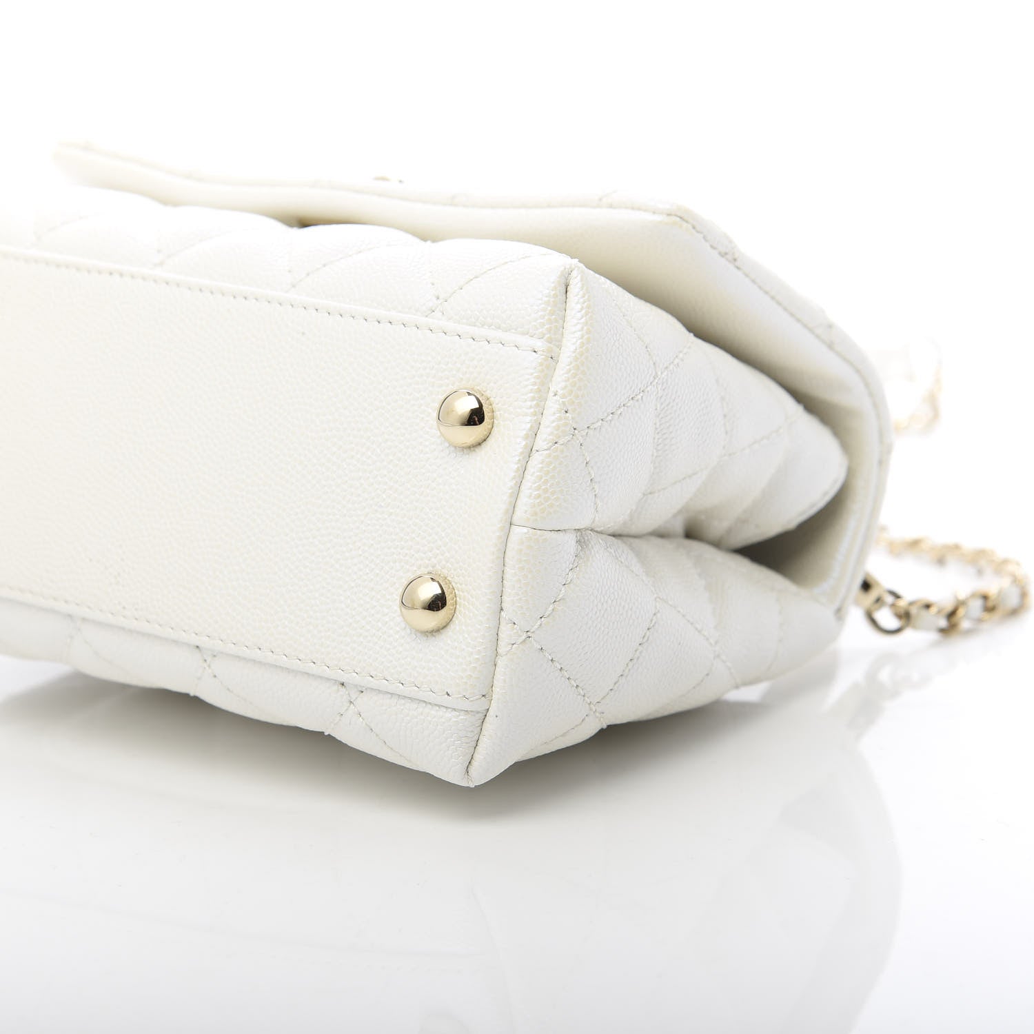 Chanel Iridescent Caviar Quilted Extra Mini Coco Handle Flap Ivory 10 of 11