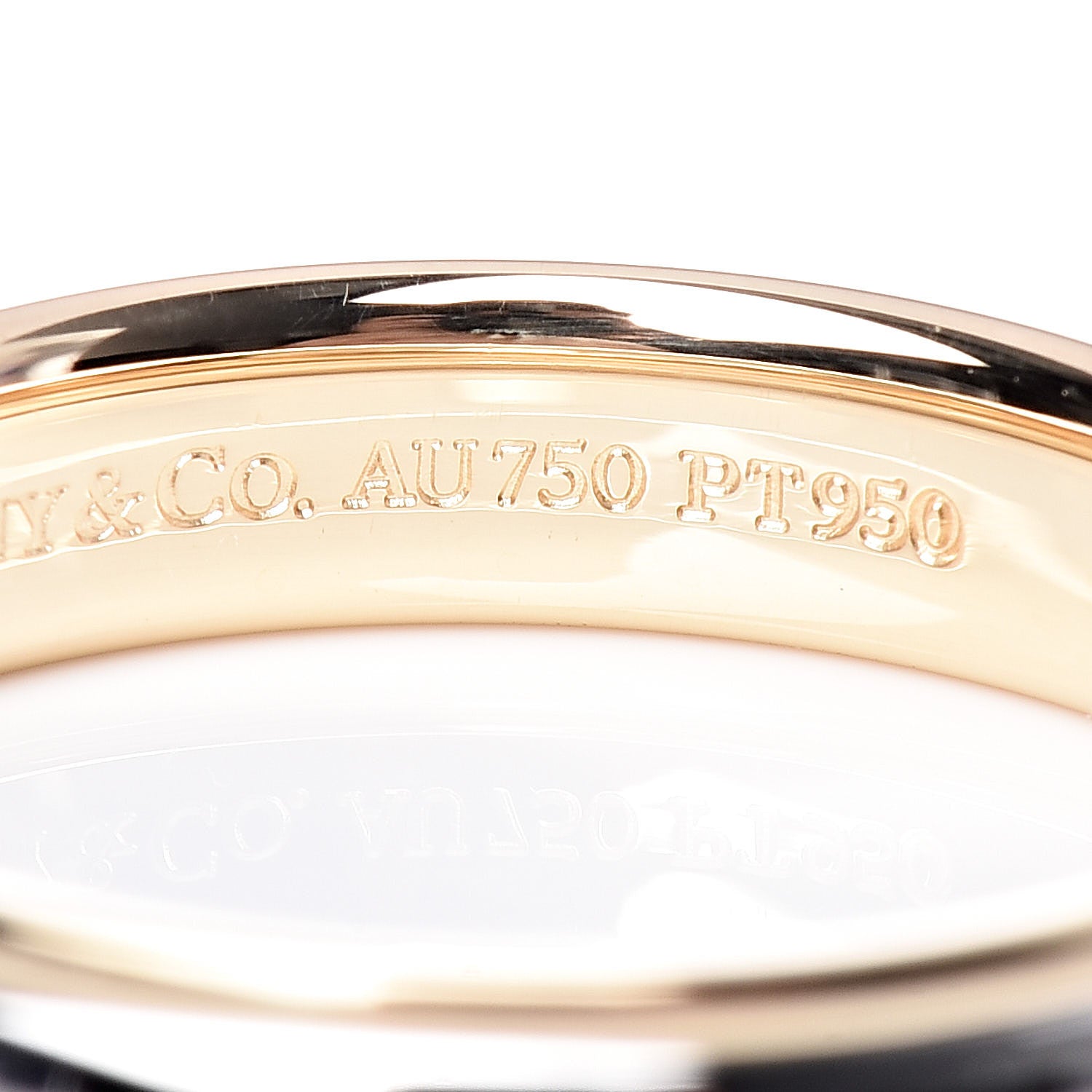 Tiffany Platinum 18K Yellow Gold Lucida 4mm Band Ring 54 7 4 of 6