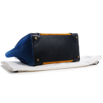 Celine Pony Hair Mini Tri-Color Luggage Royal Blue 4 of 12