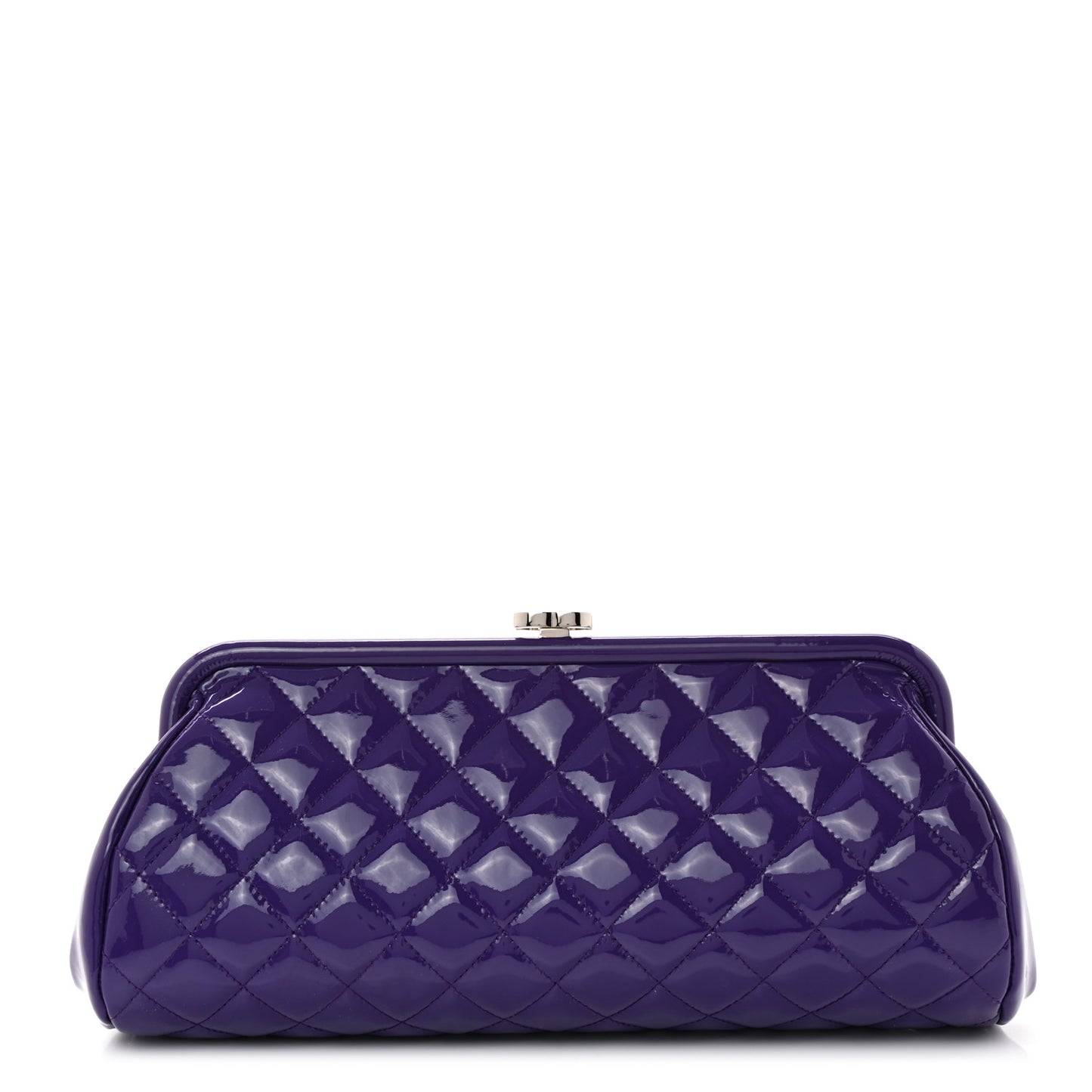 Patent Quilted Timeless Clutch Purple