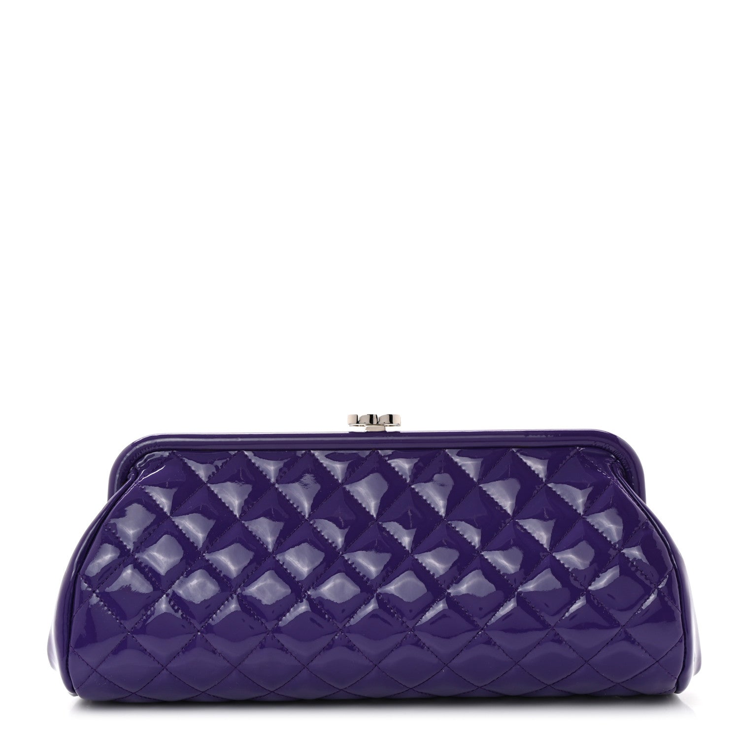 Chanel Patent Quilted Timeless Clutch Purple 1 of 7