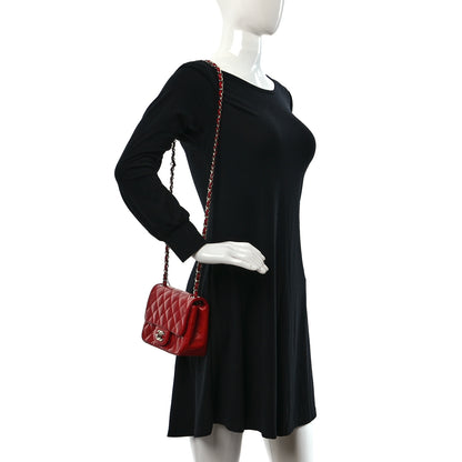 Chanel Lambskin Quilted Mini Square Flap Red 2 of 9